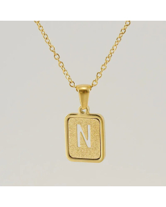 Fashion Letter Square Titanium Steel Necklace Plating Stainless Steel Necklaces