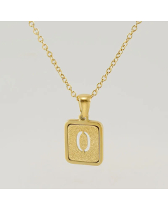 Fashion Letter Square Titanium Steel Necklace Plating Stainless Steel Necklaces
