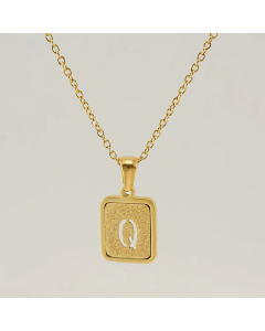 Fashion Letter Square Titanium Steel Necklace Plating Stainless Steel Necklaces