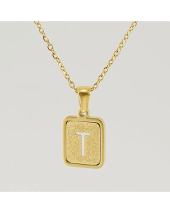 Fashion Letter Square Titanium Steel Necklace Plating Stainless Steel Necklaces