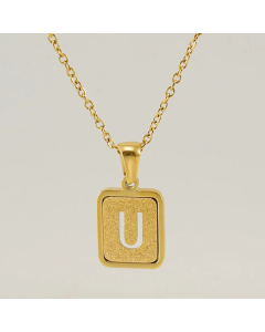 Fashion Letter Square Titanium Steel Necklace Plating Stainless Steel Necklaces