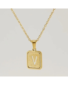 Fashion Letter Square Titanium Steel Necklace Plating Stainless Steel Necklaces