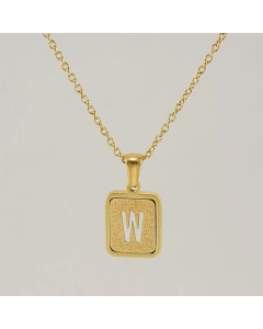 Fashion Letter Square Titanium Steel Necklace Plating Stainless Steel Necklaces