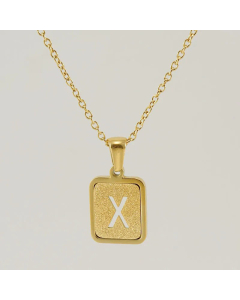 Fashion Letter Square Titanium Steel Necklace Plating Stainless Steel Necklaces