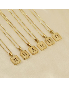 Fashion Letter Square Titanium Steel Necklace Plating Stainless Steel Necklaces