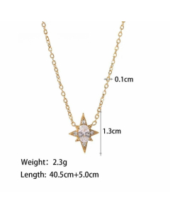 Fashion Plating Zircon Stainless Steel Necklaces Star Stainless Steel Necklace 