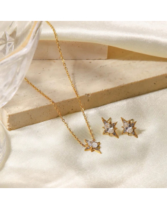 Fashion Plating Zircon Stainless Steel Necklaces Star Stainless Steel Necklace 