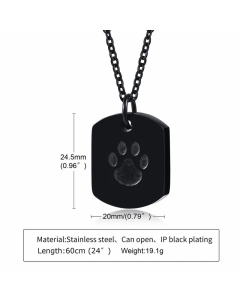 Fashion Geometric Plating Stainless Steel Necklaces Paw Print Titanium Steel Pendant Necklace 