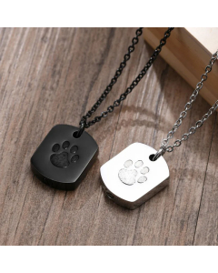 Fashion Geometric Plating Stainless Steel Necklaces Paw Print Titanium Steel Pendant Necklace 