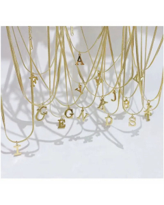 Basic Letter Titanium Steel Pendant Necklace Plating Stainless Steel Necklaces