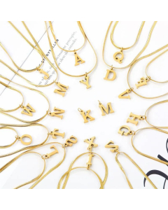 Basic Letter Titanium Steel Pendant Necklace Plating Stainless Steel Necklaces