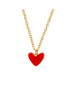 Simple Style Plating Heart Shape Titanium Steel Pendant Necklace Colorza