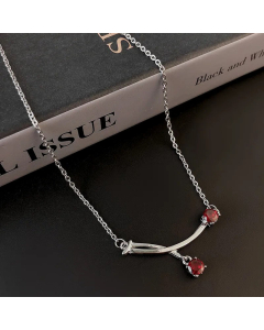 Fashion Cherry Titanium Steel Necklace Inlay Zircon Stainless Steel Necklaces Colorza