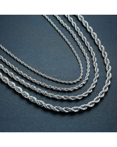 Plain Solid Color Twist Chain Titanium Steel Necklace Plating Stainless Steel Necklaces