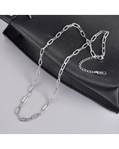 Solid Color Paper Clip Titanium Steel Necklace Plating Stainless Steel Necklaces
