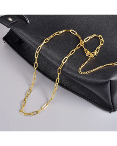 Solid Color Paper Clip Titanium Steel Necklace Plating Stainless Steel Necklaces