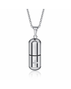 Fashion Plating Stainless Steel Necklaces Geometric Pill Titanium Steel Necklace 