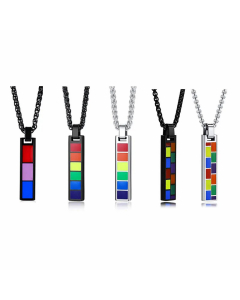 Fashion Geometric Titanium Steel Pendant Necklace Enamel Stainless Steel Necklaces
