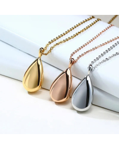 Fashion Water Drop Shaped Titanium Steel Necklace Plating Stainless Steel Necklaces 