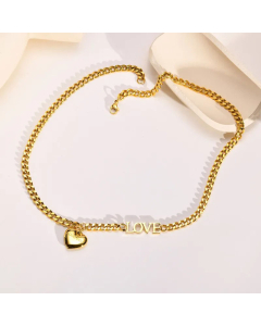 Fashion Plating Stainless Steel Necklaces Heart Shape Stainless Steel Pendant Necklace 