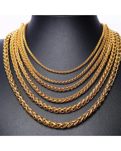 Plain Solid Color Stainless Steel Mutil Size Plating Stainless Steel Necklaces 