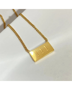 Simple Style Square Number Titanium Steel Necklace Plating Stainless Steel Necklaces