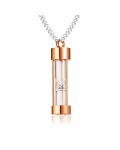 Cool Style Polishing Stainless Steel Necklaces Perfume Bottle Stainless Steel Pendant Necklace -Rose Gold Color-pendant_only