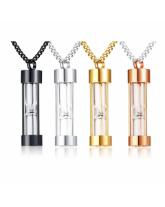 Cool Style Polishing Stainless Steel Necklaces Perfume Bottle Stainless Steel Pendant Necklace 