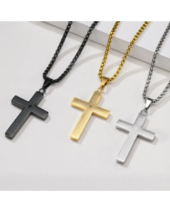 Simple Style Letter Cross Titanium Steel Pendant Necklace Plating Stainless Steel Necklaces