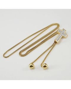 Fashion Inlay Zircon Stainless Steel Necklaces Cross Titanium Steel Pendant Necklace 