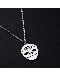 Funny Hollow Out Stainless Steel Necklaces Skull Stainless Steel Pendant Necklace Colorza