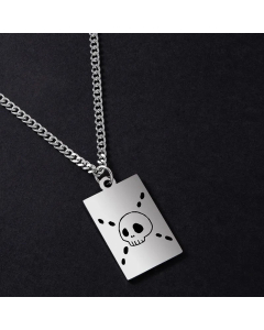 Fashion Skull Stainless Steel Pendant Necklace Square Tag Stainless Steel Necklaces Colorza