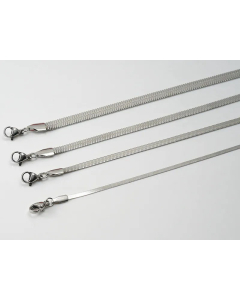 Solid Color Flat Snake Chain Stainless Steel Necklaces Plating Stainless Steel Necklaces