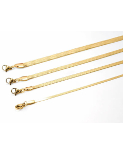 Solid Color Flat Snake Chain Stainless Steel Necklaces Plating Stainless Steel Necklaces