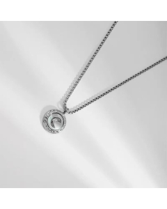 Retro Plating Round Moon Pendent Stainless Steel Necklace Wholesale