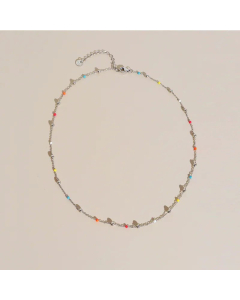 Vacation Colourful Beaded Chain Stainless Steel Plating Necklace