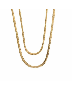 Plain Solid Color Snake Chain Stainless Steel Necklace Plating Stainless Steel Necklaces Fine Jewelry Colorza