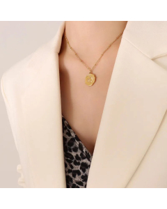 Fashion Geometric Titanium Steel Inlay Zircon Necklace