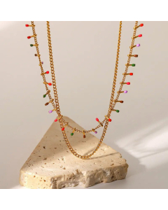 Fashion Layered Stainless Steel Necklace Plating Stainless Steel Necklaces 