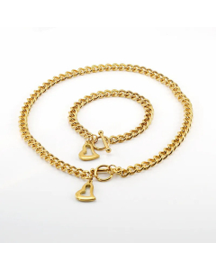 Fashion OT Buckle Heart Shape Stainless Steel Necklace Plating Stainless Steel Necklaces