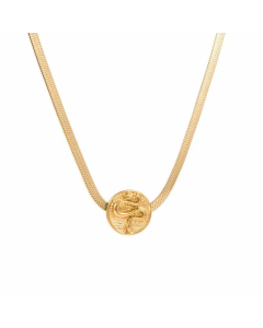 Fashion Round Pendent Titanium Steel Necklace Plating Stainless Steel Necklaces 