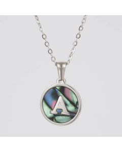 Fashion Patchwork Stainless Steel Necklaces Round 26 Letter Stainless Steel Necklace 