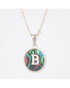 Fashion Patchwork Stainless Steel Necklaces Round 26 Letter Stainless Steel Necklace 