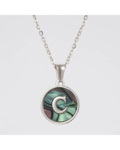 Fashion Patchwork Stainless Steel Necklaces Round 26 Letter Stainless Steel Necklace 