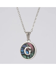 Fashion Patchwork Stainless Steel Necklaces Round 26 Letter Stainless Steel Necklace 