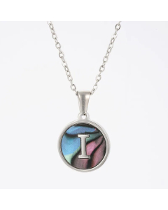 Fashion Patchwork Stainless Steel Necklaces Round 26 Letter Stainless Steel Necklace 