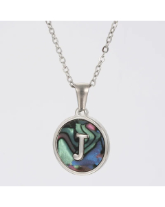 Fashion Patchwork Stainless Steel Necklaces Round 26 Letter Stainless Steel Necklace 