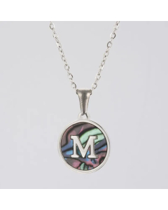 Fashion Patchwork Stainless Steel Necklaces Round 26 Letter Stainless Steel Necklace 