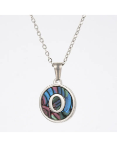 Fashion Patchwork Stainless Steel Necklaces Round 26 Letter Stainless Steel Necklace 