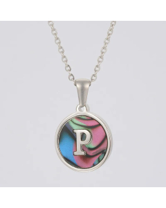 Fashion Patchwork Stainless Steel Necklaces Round 26 Letter Stainless Steel Necklace 